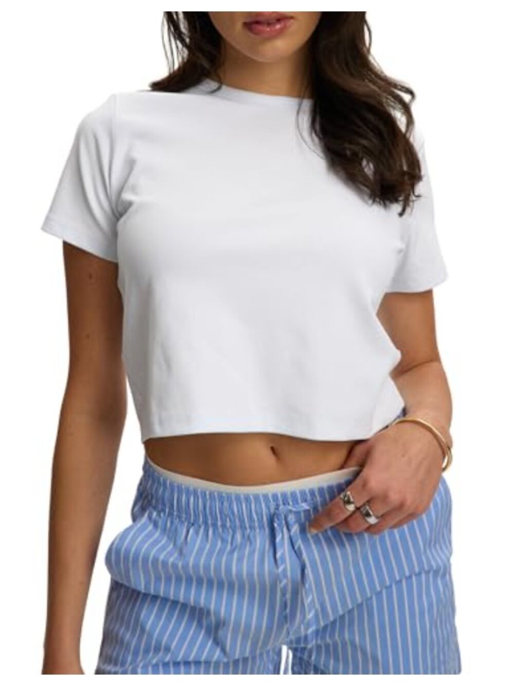 Kuwalla Tee Women's Kendall Supersoft Crop Tee Cotton Modal Short Sleeve